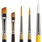 KINGART® Premium Lettering Multimedia Artist Brushes, Set of 5 -  - KINGART