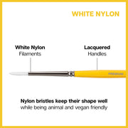 Premium White Nylon 7955 Gold Grip™ Series Round Stain Artist Brushes - Premium - KINGART