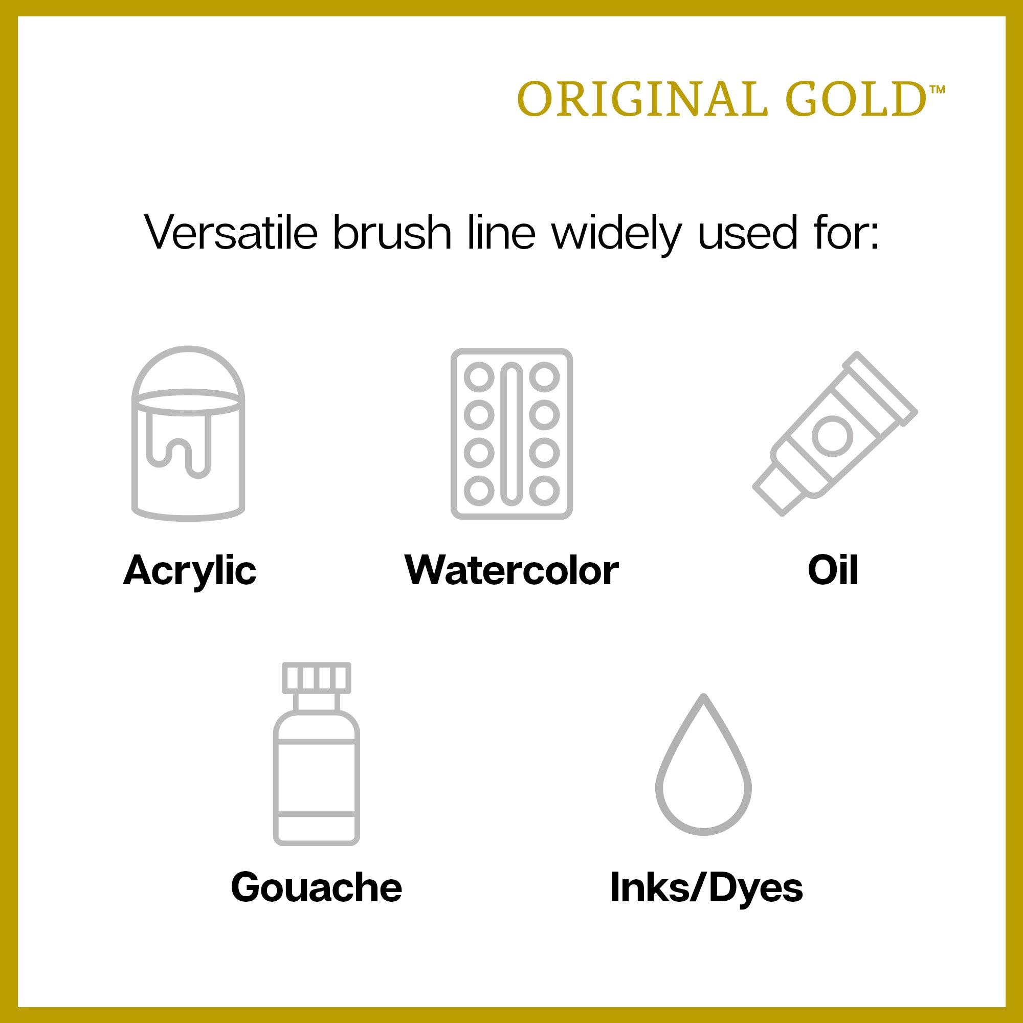 Original Gold® 9900 Miracle Wedge™ Golden Taklon Brush Set - 4 pc