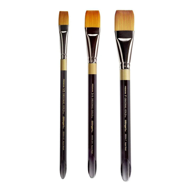 Original Gold® 9550A Square Wash Brush Bundle - PREMIUM BRUSH BUNDLE - KINGART