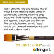 KINGART® Original Gold® 9550A Aqua Wash Series, Premium Golden Taklon, Multimedia Artist Brushes - Premium - KINGART®