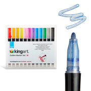 Shimmer Metallic Outline Markers 12 Colors - Studio - KINGART