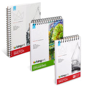 Sketch & Drawing Pads 3-Pack Bundle (9" x 12", 8" x 10", 11" x 14") - ARTIST PAPER - KINGART