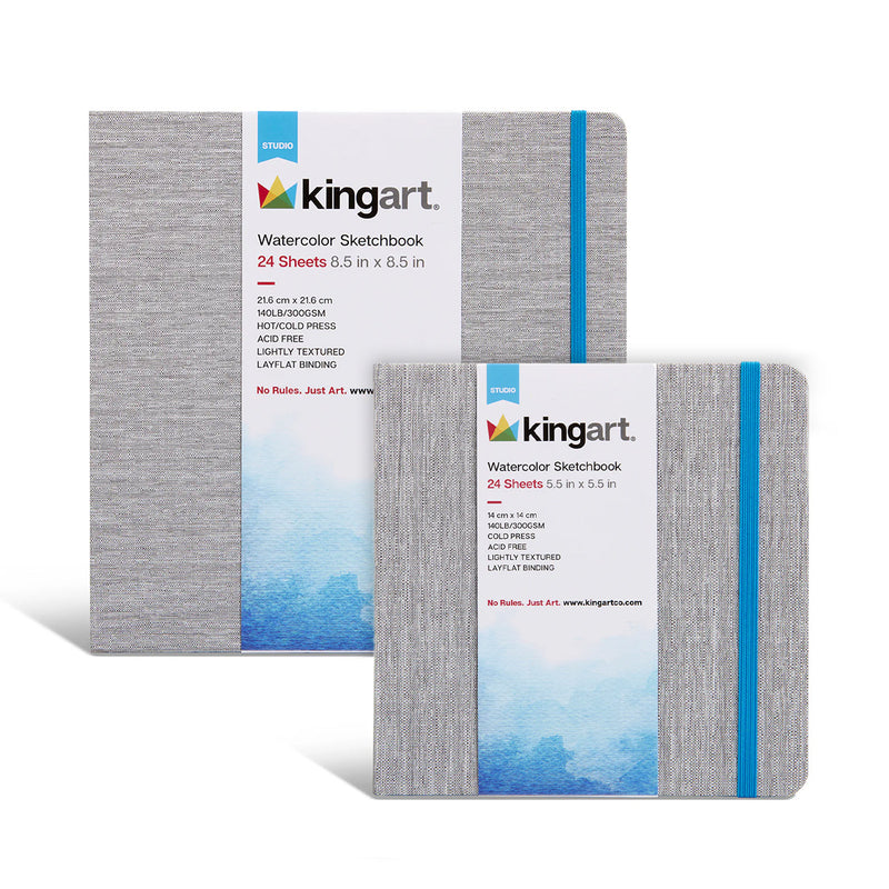 Watercolor Paper Sketchbook Bundle, 2 pack, 2 sizes - ARTIST PAPER - KINGART
