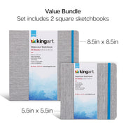 Watercolor Paper Sketchbook Bundle, 2 pack, 2 sizes - ARTIST PAPER - KINGART