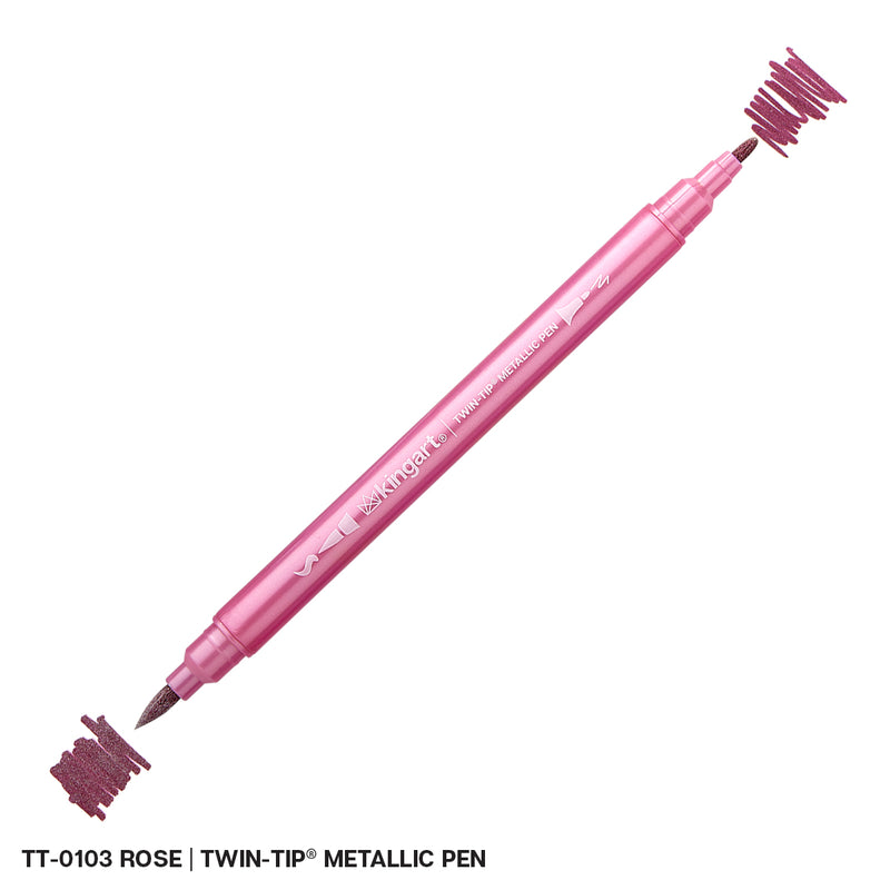 Twin-Tip™ Brush & Fine Metallic Pens - Water-Based Ink - Single Colors - MARKERS & PENS - KINGART