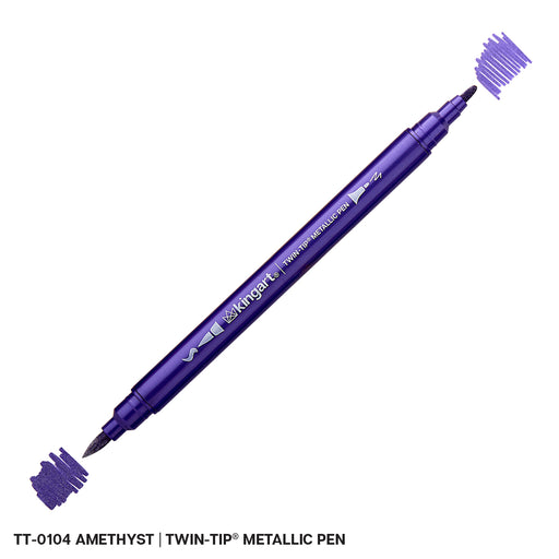 Twin-Tip™ Brush & Fine Metallic Pens - Water-Based Ink - Single Colors - MARKERS & PENS - KINGART