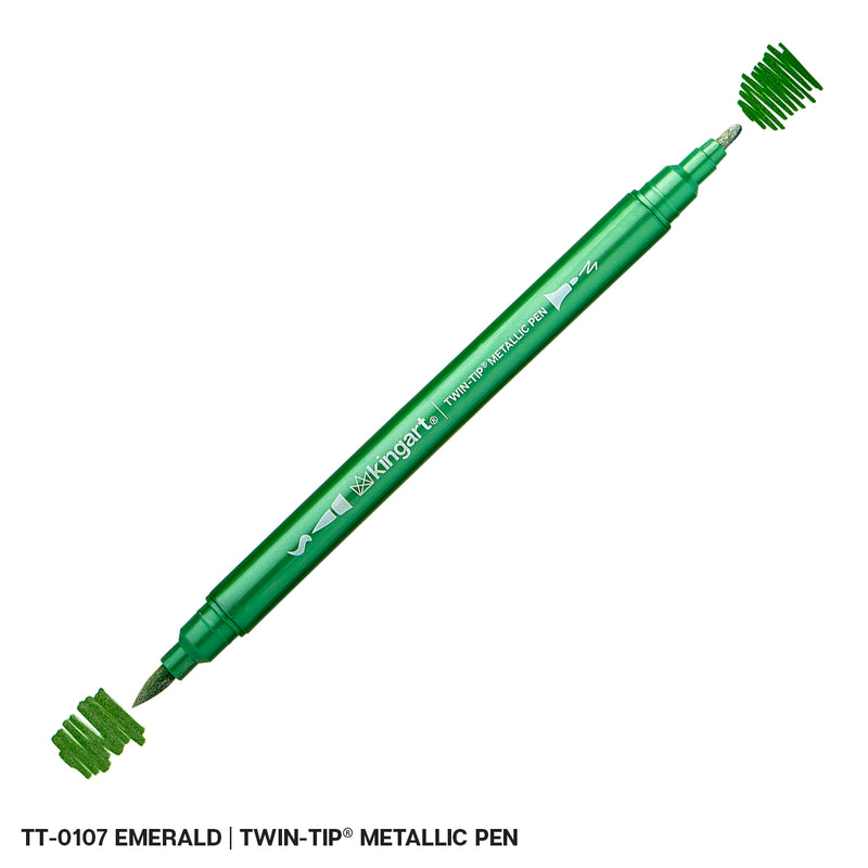 Twin-Tip™ Brush & Fine Metallic Pens - Water-Based Ink - Single Colors - MARKERS & PENS - KINGART