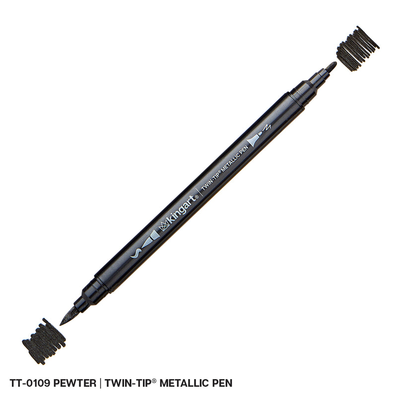 Twin-Tip™ Brush & Fine Metallic Pens - Water-Based Ink - Single Colors - MARKERS & PENS - KINGART