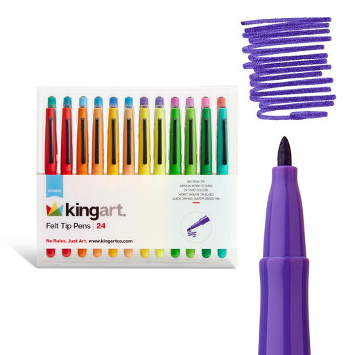 Felt Tip Pens 24 Colors - Studio - KINGART