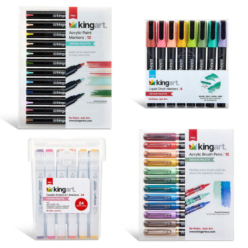 Retro Marker Vintage Color Markers & Pens Bundle - 56 pieces — KINGART
