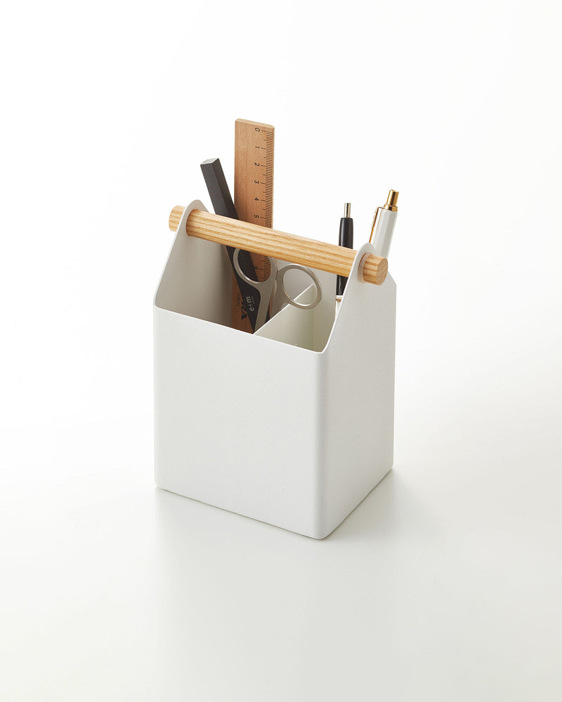 Pen + Desk Organizer - Small - Steel + Wood - Desk Organizer - Yamazaki Home