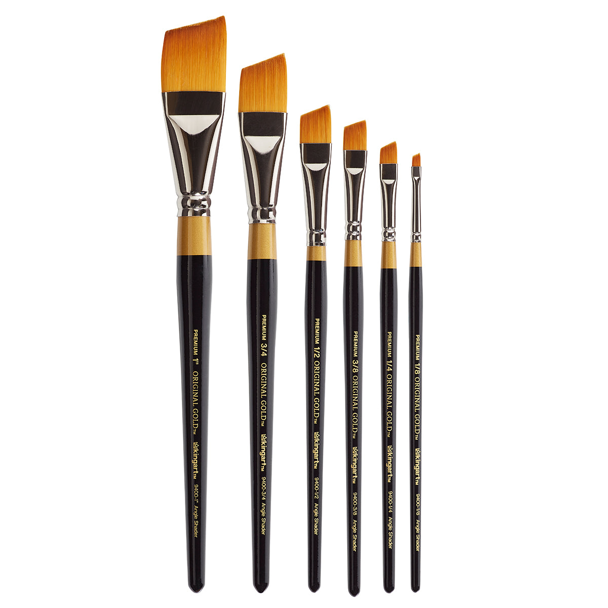 Original Gold® 9400 Angle Golden Taklon Brush Set - 6 pc — KINGART