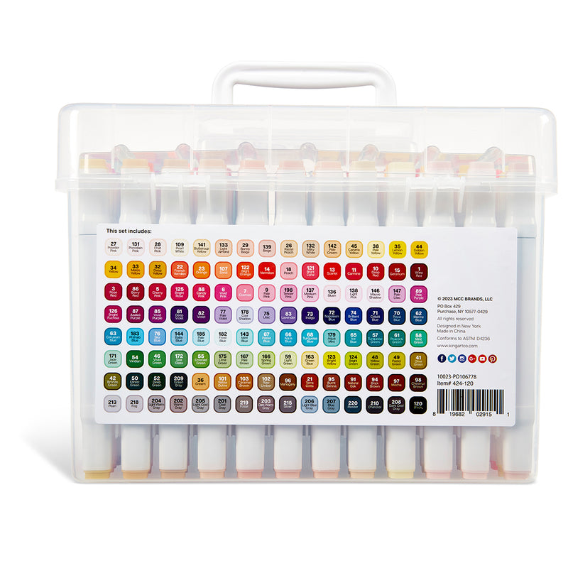 Double-Ended Alcohol Markers 120 Colors — KINGART - Main Image