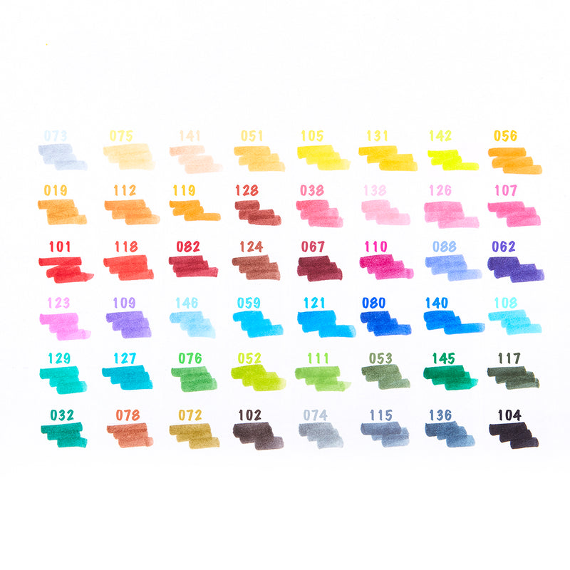 KINGART® PRO Coloring Brush Pen Watercolor Markers, 48 Vivid Colors with Blendable Ink for Fine, Medium, or Bold Brush Strokes - Pro - KINGART®