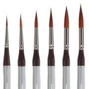 KINGART® Precision™ Series Synthetic Blend Brushes, Ergonomic Comfort Handle, Gift Box, Set of 6 - Premium - KINGART®