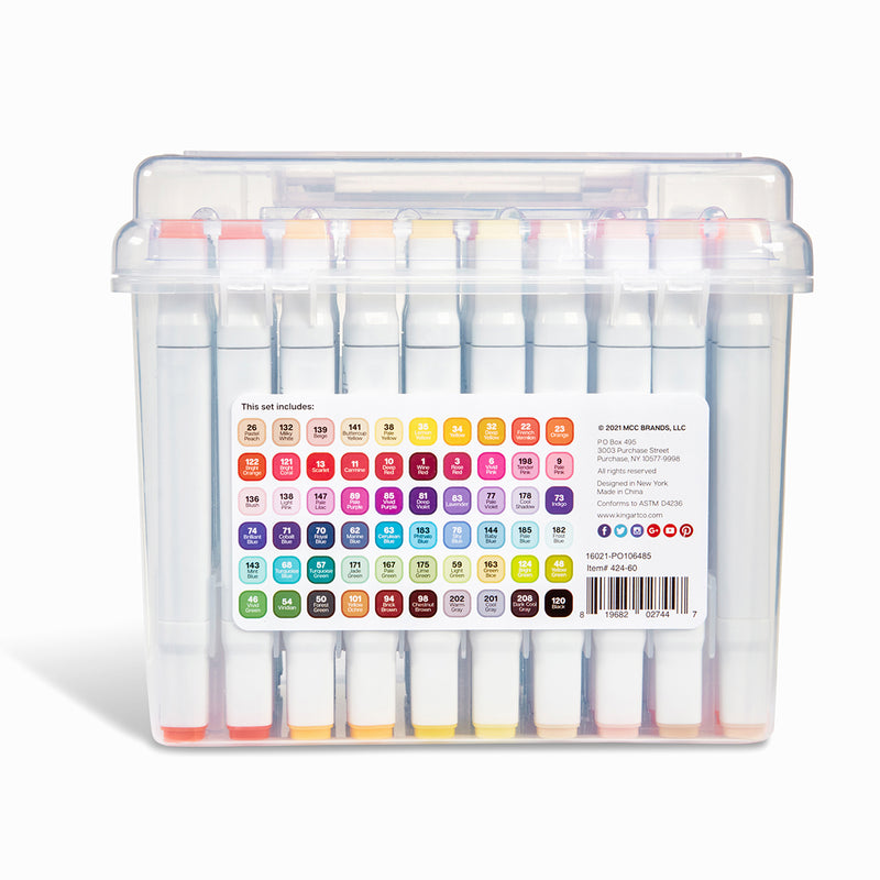 Double-Ended Alcohol Markers 60 Colors - Pro - KINGART