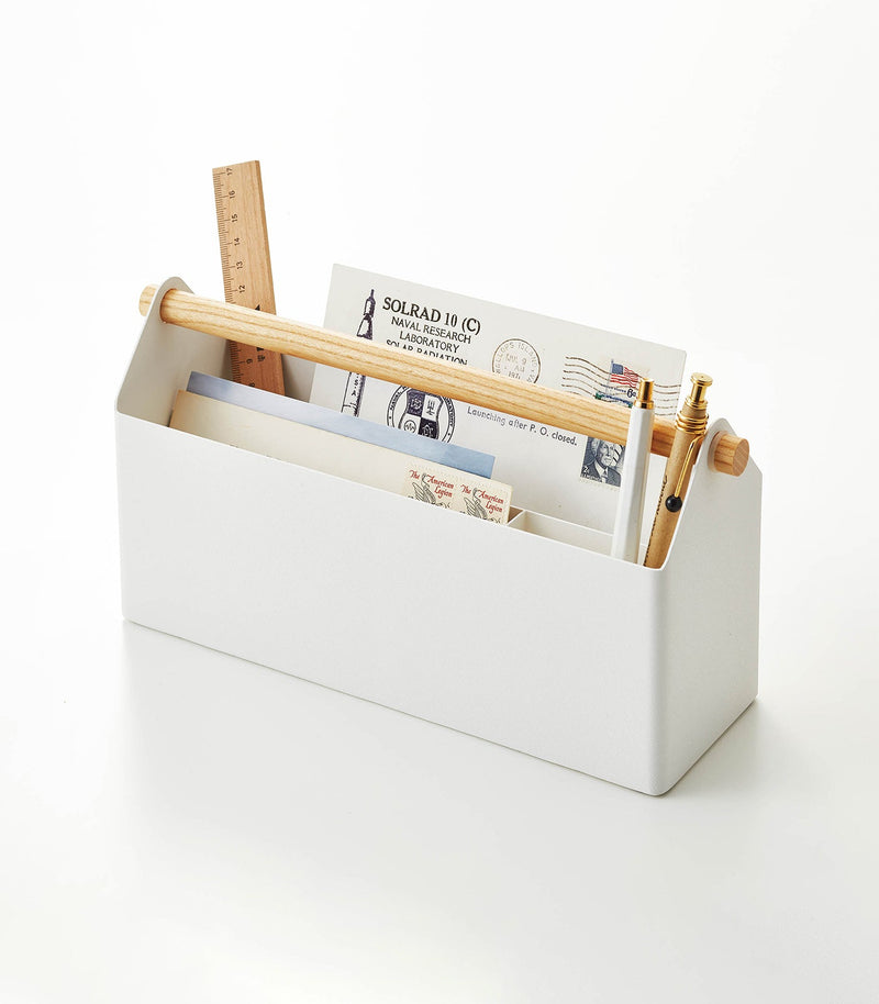 Pen + Desk Organizer - Large - Steel + Wood - Desk Organizer - Yamazaki Home