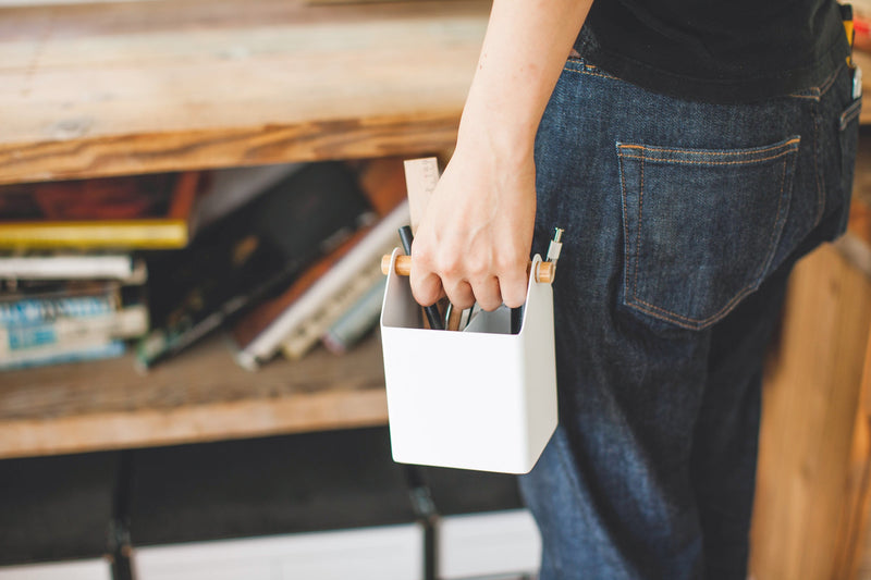 Pen + Desk Organizer - Small - Steel + Wood - Desk Organizer - Yamazaki Home