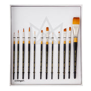 KINGART® Original Gold® Series, Golden Taklon Brushes, Gift Box, Set of 12 - KINGART