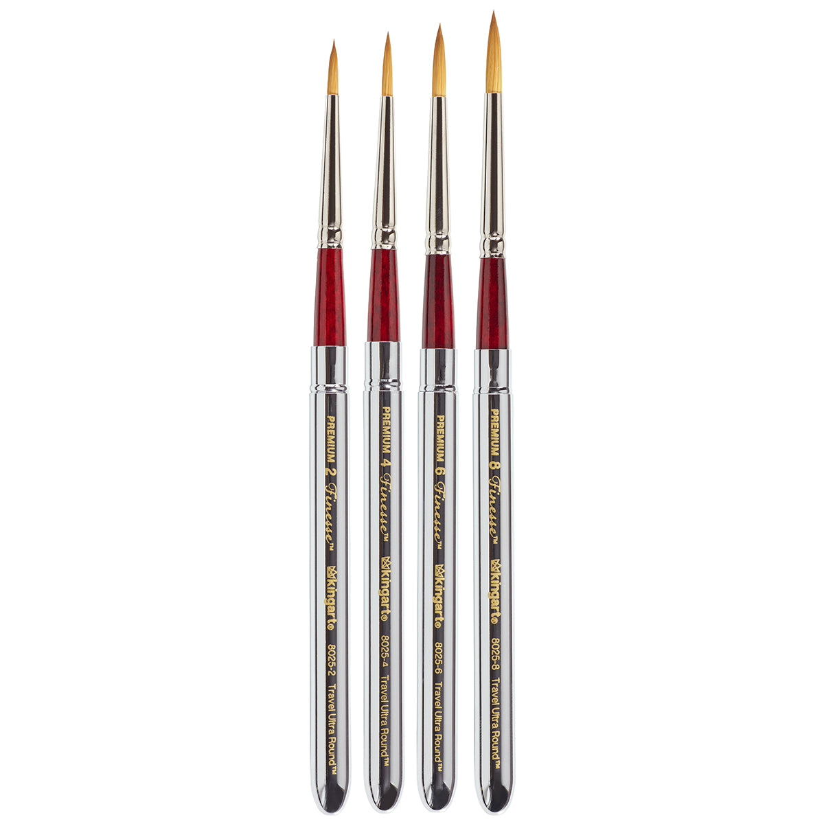 Kingart Finesse 8050 Script Liner Series Kolinsky Sable Synthetic Blend Premium Watercolor Artist Brushes