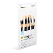 KINGART® Studio Mixed Media Synthetic Brushes, Set of 12 Rounds - KINGART