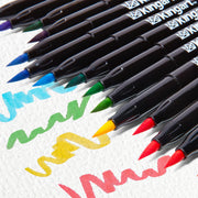 KINGART® PRO Coloring Brush Pen Watercolor Markers, 48 Vivid Colors with Blendable Ink for Fine, Medium, or Bold Brush Strokes - Pro - KINGART®