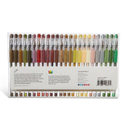 KINGART® Soft Grip Earth Tone Gel Pens, XL 2.5mm Ink Cartridge, Set of 24 Unique Colors - KINGART