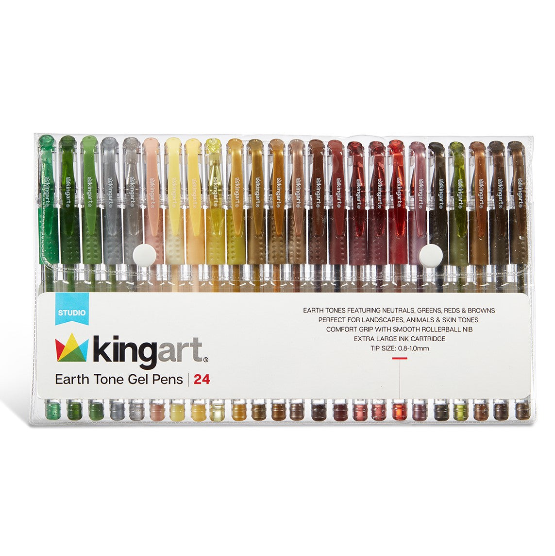 KINGART® Soft Grip Glitter Gel Pens, 2.0mm Ink Cartridge, Set of 50 Unique  Colors, KINGART