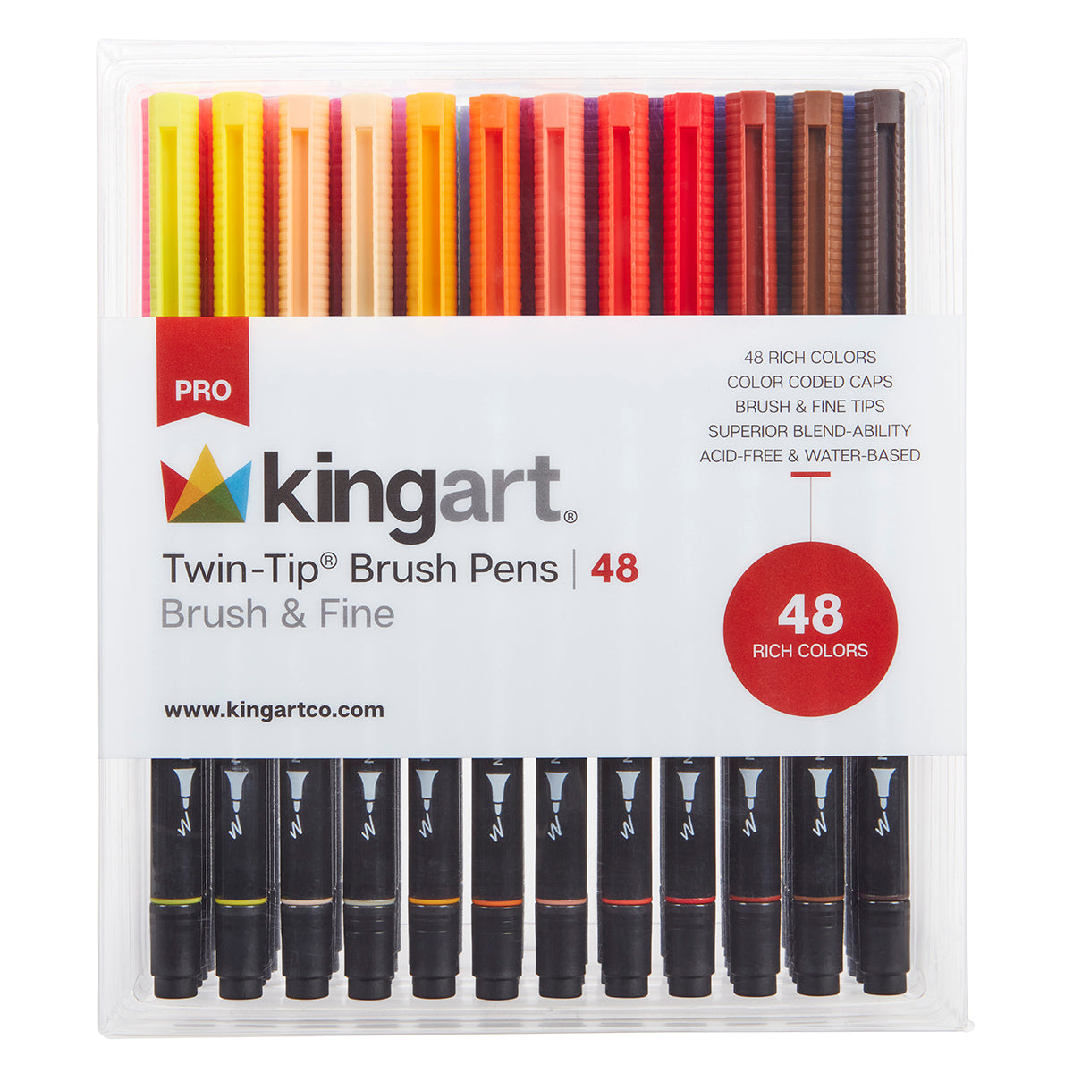 Kingart Double-Ended Art Marker Vivid Assortment 120 Assorted Colors Markers