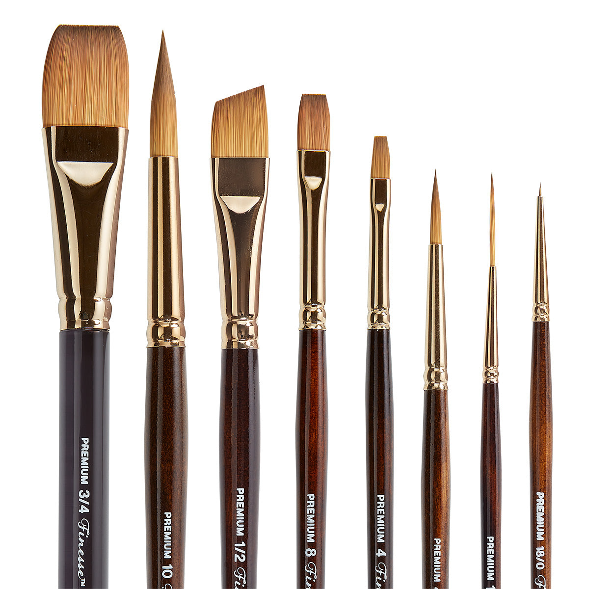 KINGART™ Great PREMIUM Finesse, Kolinksy Sable Synthetic Brushes, 8