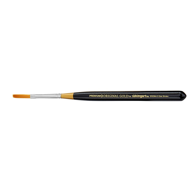 KINGART® Original Gold® 9100M One Stroke Mini Handle Micro Detail Series, Premium Golden Taklon Multimedia Artist Brushes - Premium - KINGART