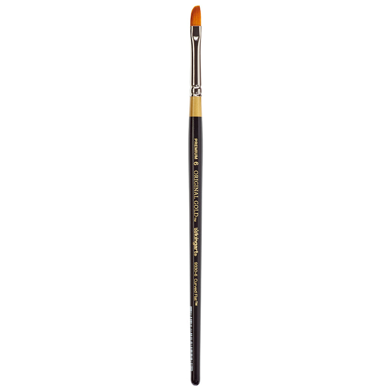 KINGART® Original Gold® 9330 Curved Flat Series Premium Golden Taklon, Multimedia Artist Brushes - Premium - KINGART®