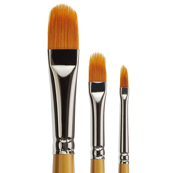 KINGART® Radiant™ 6500 Filbert Series Premium Golden Synthetic Brushes for  Acrylic, Oil and Watercolor, Set of 6