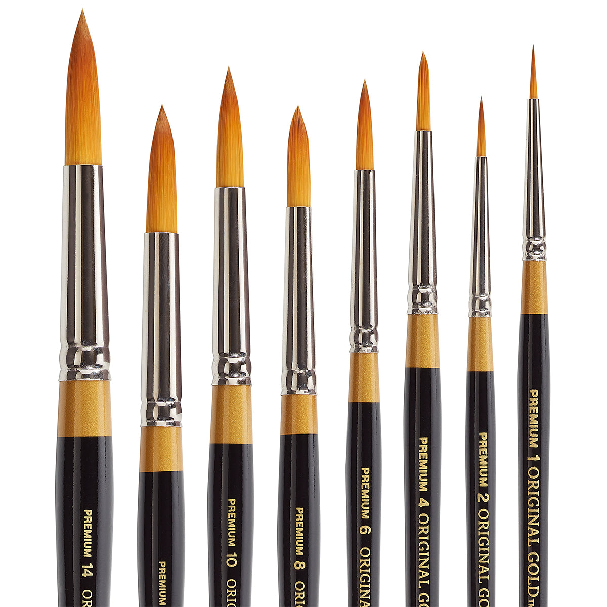 Jerry Q Art 12 Pcs Detail Paint Brushes, Golden Synthetic Hair, High  Performance for Oil, Acrylic and Watercolor JQ-503