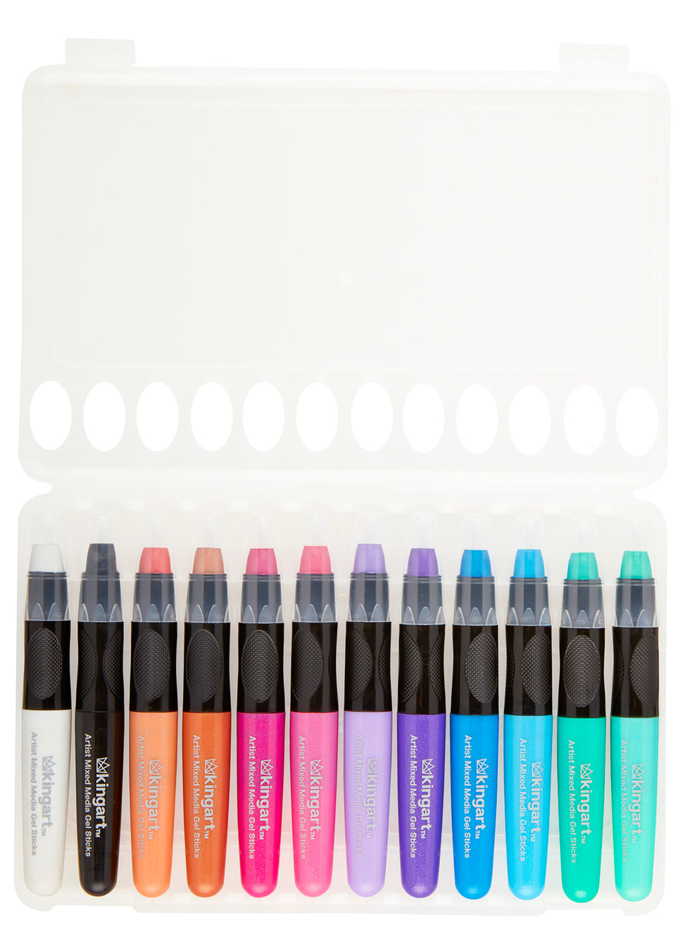KINGART® Gel Stick Artist Mixed Media Watercolor Crayons, Set of 72 Unique Colors KINGART
