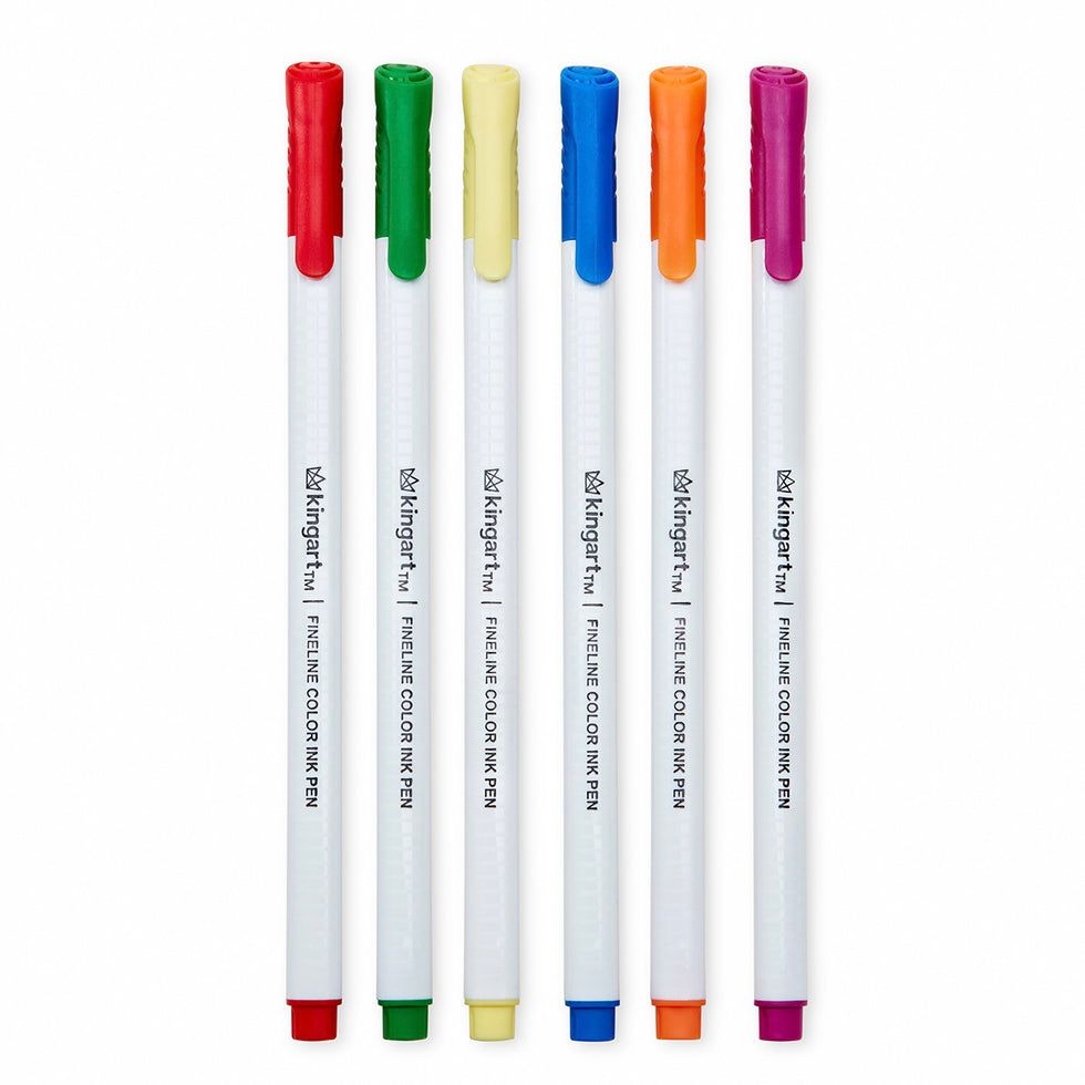 KINGART® Fine Line Color Ink Pens, Set of 48 Unique Colors, Tip Size 0.