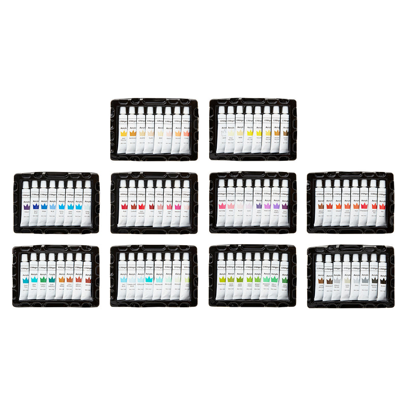 KINGART® Studio Acrylic Paint, 12ml (.4oz), Set of 80 Unique Colors - KINGART