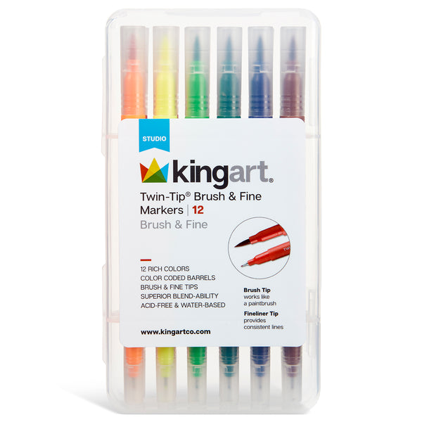 Twin Tip Brush Markers, Multiple Colors, Mardel