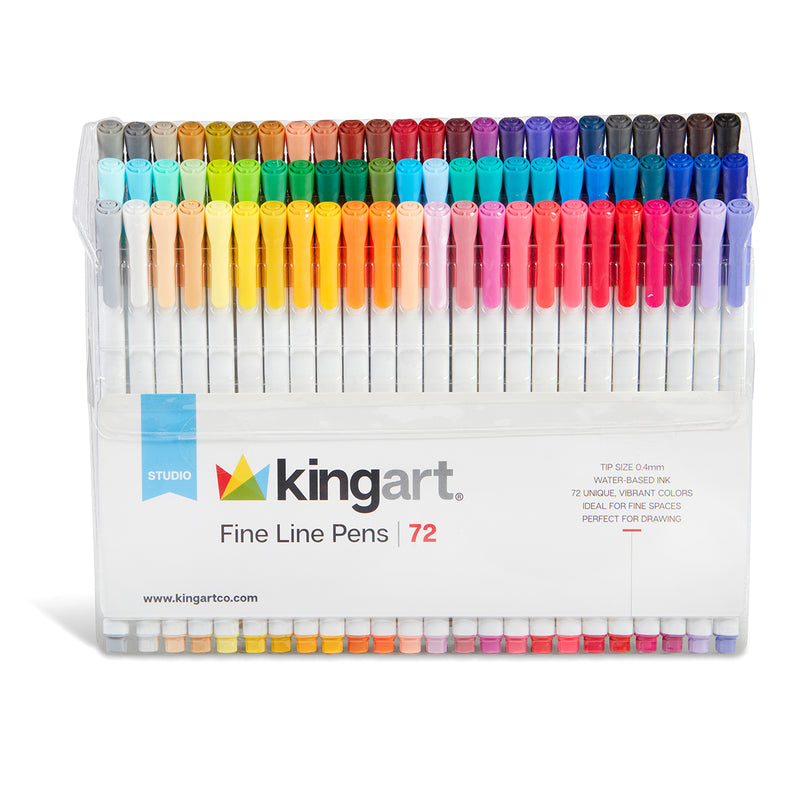 KINGART® Studio Fine Line Color Ink Pens, Set of 72 Unique Colors, Size 04 mm - Studio - KINGART®