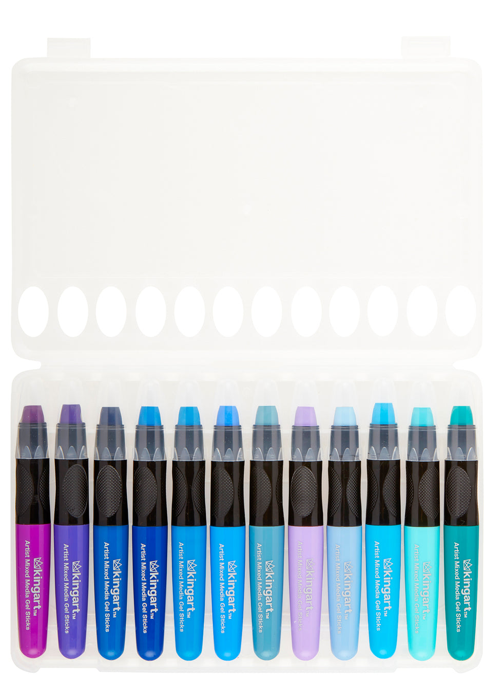 KINGART® Gel Stick Artist Mixed Media Watercolor Crayons, Set of 72