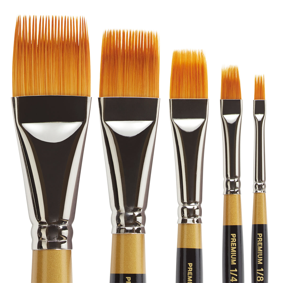 Kingart Original Gold Specialty 9247 Series, Crescent Filbert Blender Artist Brush, Golden Taklon & White Bristle Blend, Acrylic Handle (1/8)