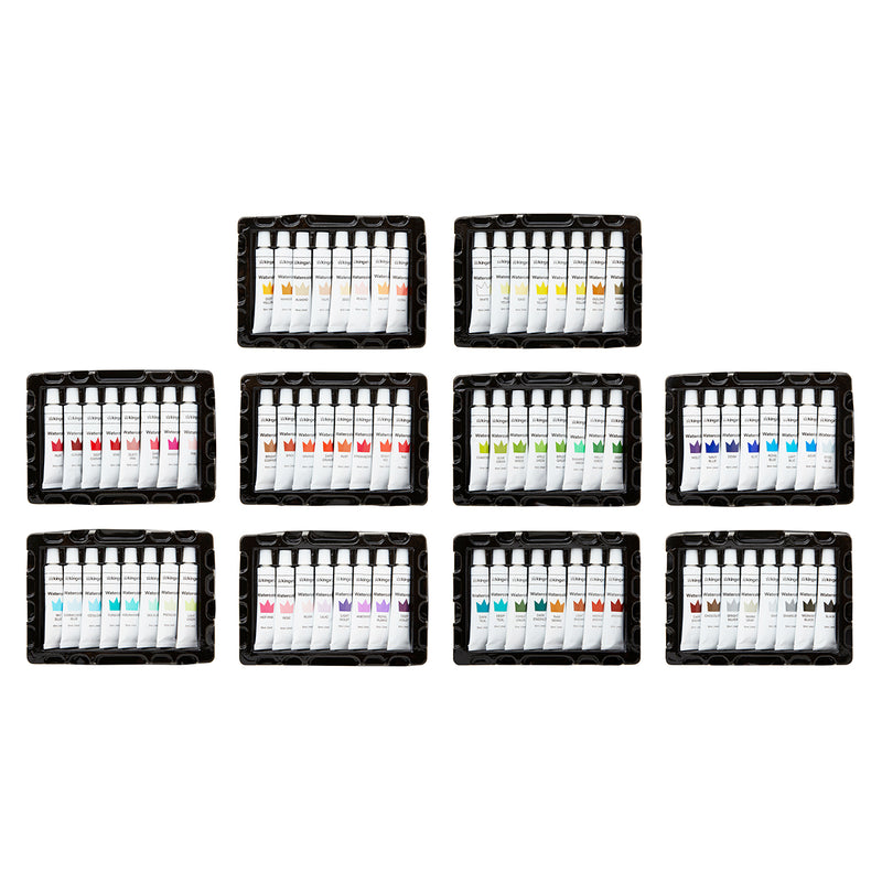 KINGART® Studio Watercolor Paint, 12ml (.4oz), Set of 80 Unique Colors - KINGART