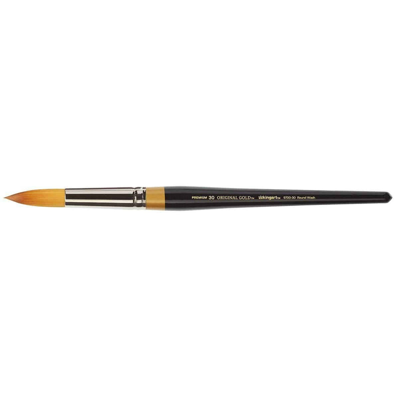 KINGART® Original Gold® 9700 Grande Round Wash Series, Premium Golden Taklon Multimedia Artist Brushes - KINGART