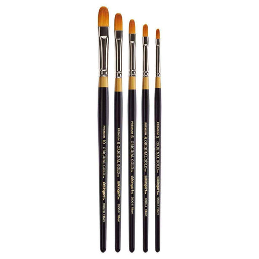 KINGART® Original Gold® 9500 Series, Golden Taklon Filbert, Set of 5 - KINGART