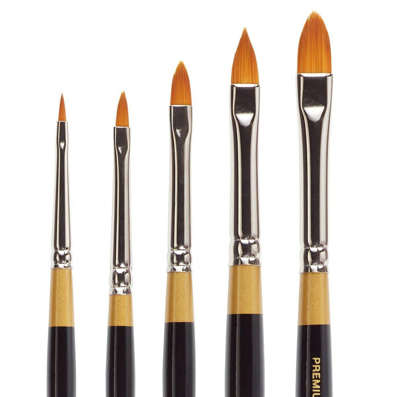 Filbert Rake Brush Original Gold® 9515 Pointed FilbertGolden Taklon Brush Set - 5 pc — KINGART