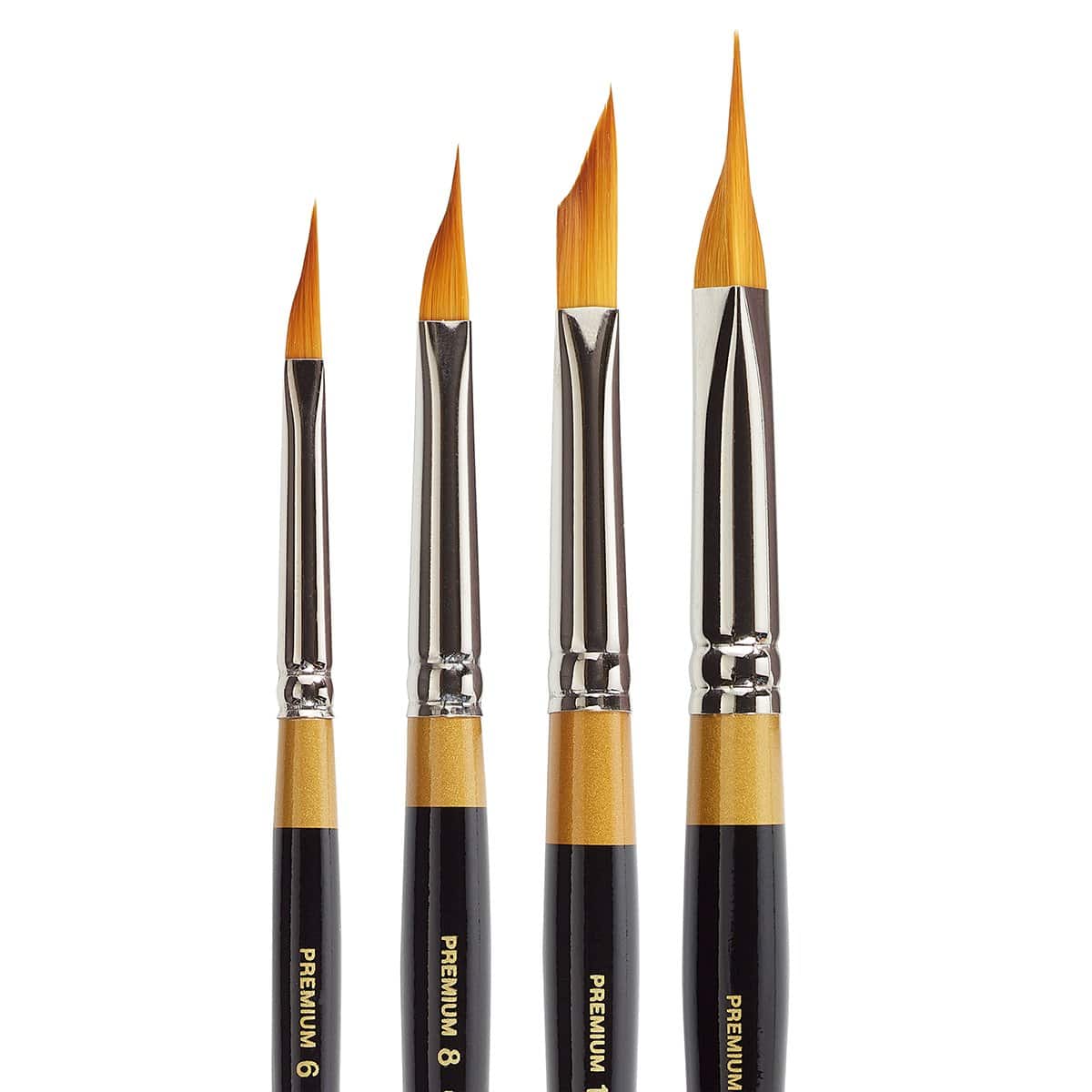 Golden Taklon - 10 Long Handle | Trekell Art Supplies Long Flat - 2515 Series / 20