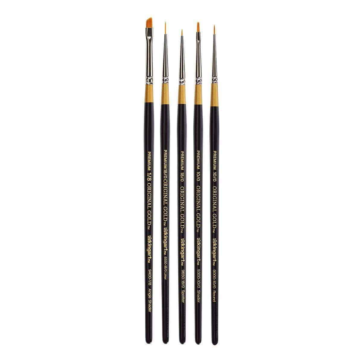 Kingart 5pc Precision Paint Brush Set