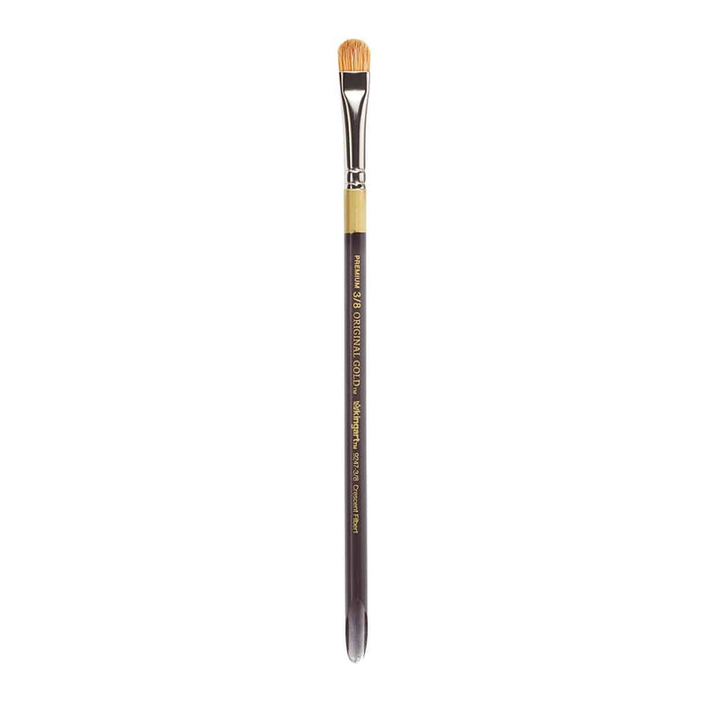 KINGART® Original Gold Specialty® 9247 Series, Crescent Filbert Blender Artist Brush, Golden Taklon & White Bristle Blend, Acrylic Handle - KINGART