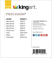 KINGART® Precision™ Series Amber Taklon Brushes, Ergonomic Comfort Handle, Gift Box, Set of 8 - KINGART